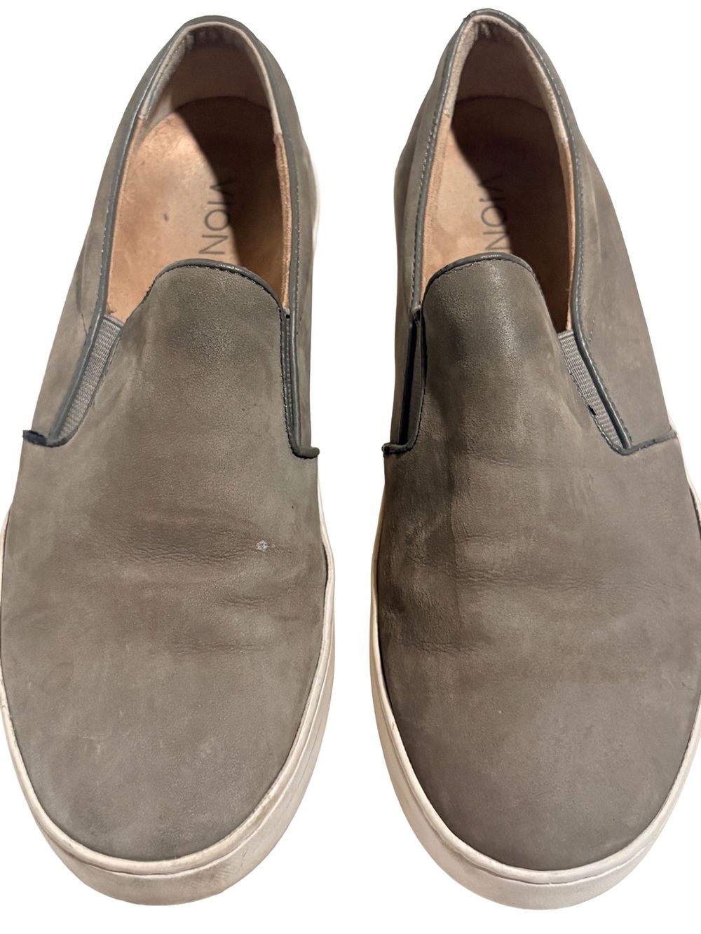 Vionic Midi Gray Nubuck Slip On Sneakers Comfort Shoes 6.5